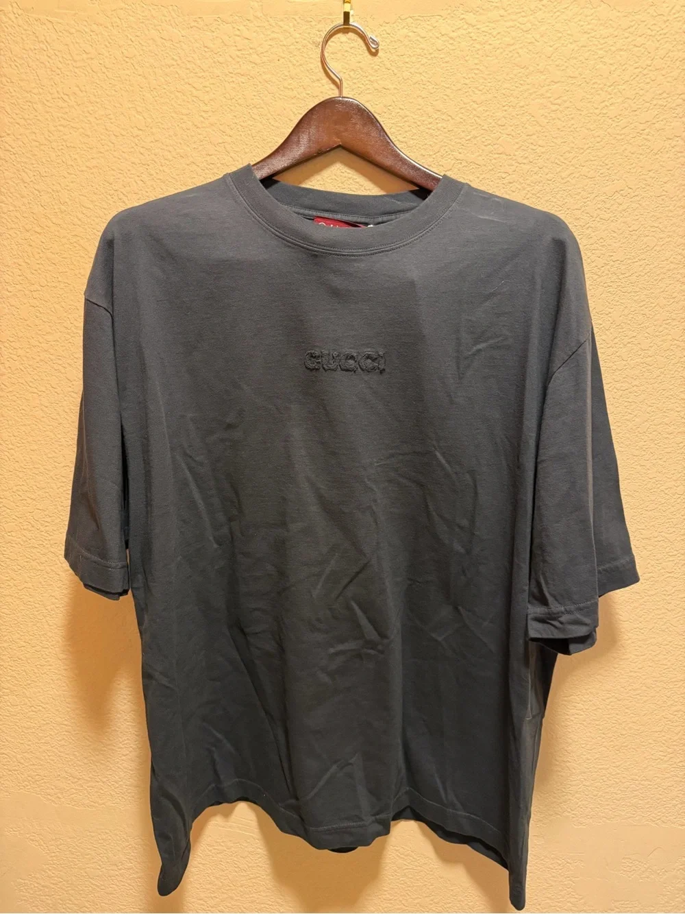 New Authentic Gucci Logo Black T Shirt Size L Oversized
